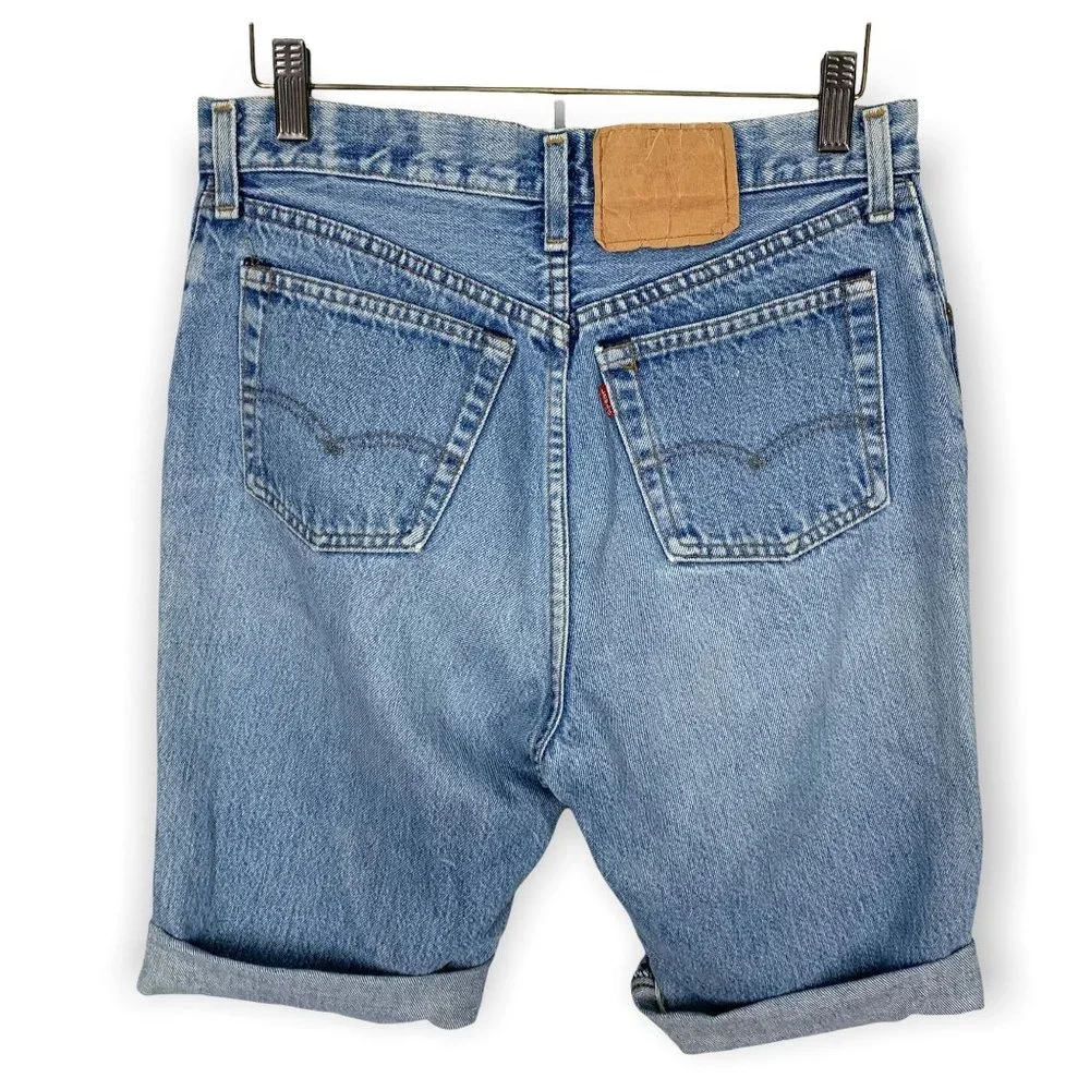 Vintage 90s Levis Bermuda High Rise Button Fly Shorts Size M - Picture 2 of 11